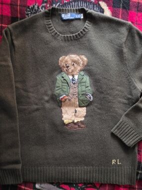 Polo Ralph Lauren Olive Bear Sweater